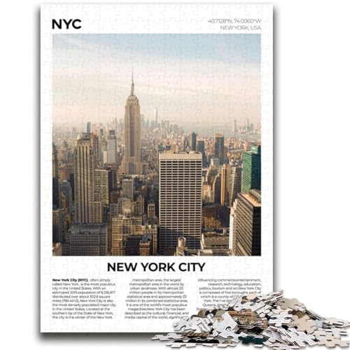 New York City Puzzles für Teenager, Spielzeug, Lernspiele, Stressabbau, Wunschliste mit Weihnachtsmann, 2000 Teile (70x100cm) von NYANBFKEA