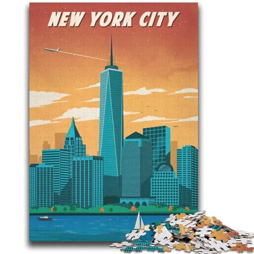 New York City Reisekunst, 2000-teiliges Puzzle für Teenager, Geschenke, pädagogisches Spielzeug zum Stressabbau, ganze Familie, 2000 Teile (70x100cm) von NYANBFKEA