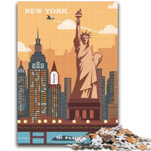 New York Puzzle für Teenager, 2000 Teile, für Alter 14+, Spiel, Wanddekoration, einzigartige Geschenke für Geburtstag und Weihnachten, 2000 Teile (70x100cm) von NYANBFKEA