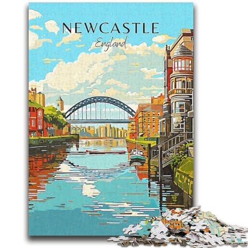 Newcastle Reise-Puzzle 1000 Teile für Teenager-Geschenke, perfekt für Spieleabende, buntes Spielzeug als Geschenk für zu Hause, 1000 Teile (50x75cm) von NYANBFKEA