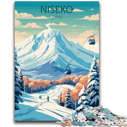 Niseko Japan 1000-teiliges Puzzle für Teenager, Geschenke, pädagogisches Spielzeug zum Stressabbau, ganze Familie, 1000 Teile (50x75cm) von NYANBFKEA