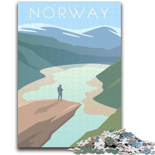 Norwegen-Puzzle 1000 Teile für Erwachsene, Spielzeug, Lernspiele, Stressabbau, Wichtelgeschenke für Kinder ab 14 Jahren, 1000 Teile (26x38cm) von NYANBFKEA
