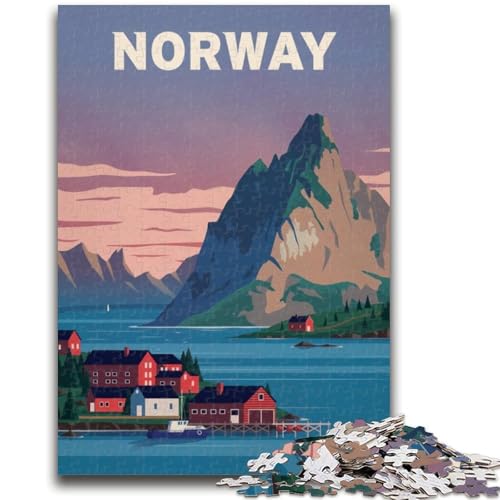 Norwegen-Puzzle 1000 Teile für Erwachsene, ab 14 Jahren, Denksportaufgaben, Familienspiele, Weihnachts- und Geburtstagsgeschenke, 1000 Teile (26x38cm) von NYANBFKEA