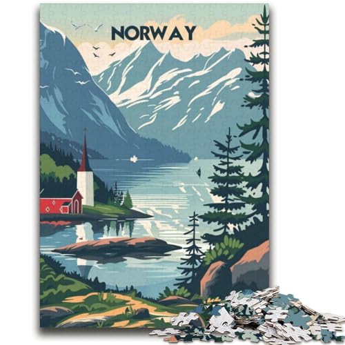 Norwegische Fjordlandschaft-Puzzles 2000 Teile für Erwachsene, Spielzeug, Lernspiele, Stressabbau, Wichtelgeschenke für Kinder ab 14 Jahren, 2000 Teile (70x100cm) von NYANBFKEA
