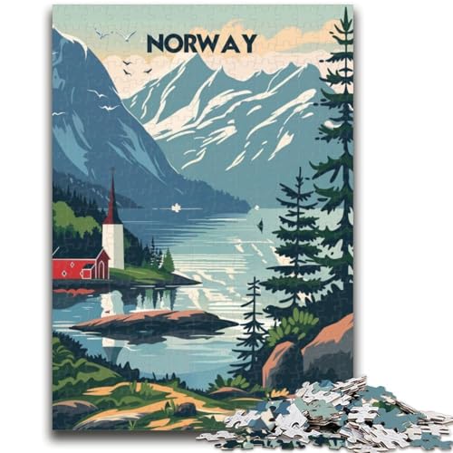 Norwegische Fjordlandschaft-Puzzles für Teenager, Spielzeug, Lernspiele, Stressabbau, Wunschliste mit Weihnachtsmann, 1000 Teile (50x75cm) von NYANBFKEA