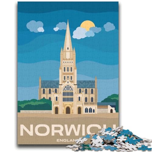 Norwich England 2000-teiliges Puzzle für Teenager, Geschenke, pädagogisches Spielzeug zum Stressabbau, ganze Familie, 2000 Teile (70x100cm) von NYANBFKEA