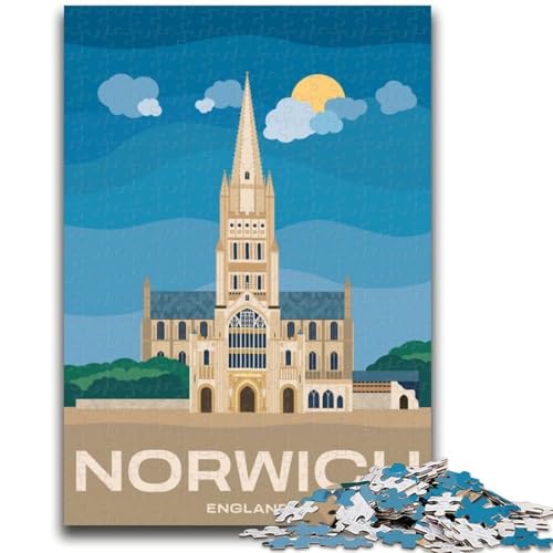 Norwich England Puzzle 1000 Teile für Teenager ab 14 Jahren, Heimkunstdekor, Familienspiele, Weihnachtsgeburtstagsgeschenke, 1000 Teile (50x75cm) von NYANBFKEA