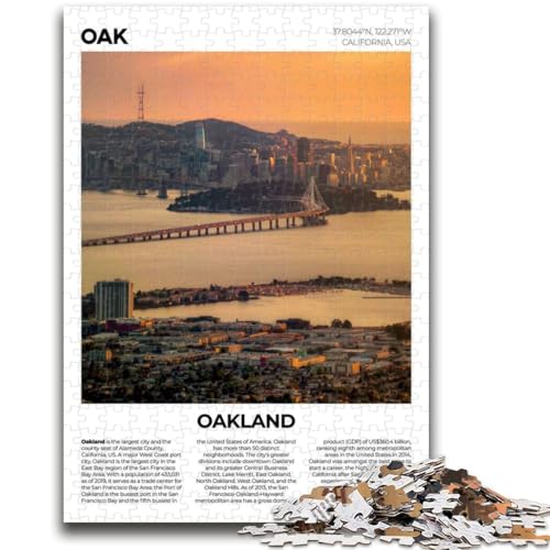 Oakland-Puzzles für Erwachsene und Jugendliche ab 14 Jahren, lustige Spiele, lustige Aktivitäten zu Hause, Geburtstagsgeschenke, Reisegeschenke, 1000 Teile (26x38cm) von NYANBFKEA