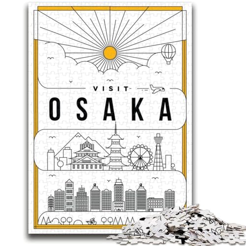 Osaka Japan 1000-teiliges Puzzle für Teenager, Geschenke, pädagogisches Spielzeug zum Stressabbau, ganze Familie, 1000 Teile (50x75cm) von NYANBFKEA