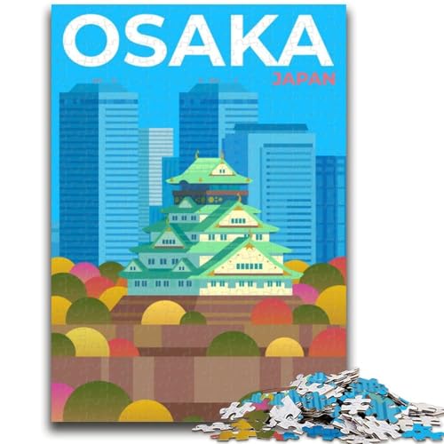 Osaka Japan Puzzle 1000 Teile für Erwachsene Geschenke, anspruchsvolles und schwieriges Angebot als Geschenk für die ganze Familie 1000 Stück (26x38cm) von NYANBFKEA