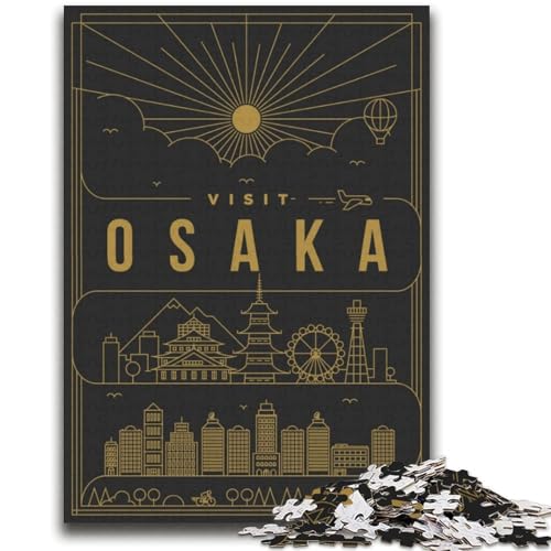 Osaka Japan Puzzles für Teenager, Spielzeug, Lernspiele, Stressabbau, Wunschliste mit Weihnachtsmann, 2000 Teile (70x100cm) von NYANBFKEA