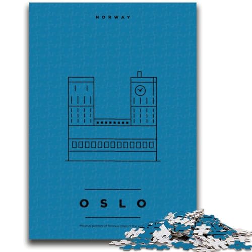 Oslo Norwegen Puzzle für Teenager 1000 Teile, für Alter 14+ Spiel Wanddekoration Einzigartige Geschenke für Geburtstag und Weihnachten 1000pcs (50x75cm) von NYANBFKEA