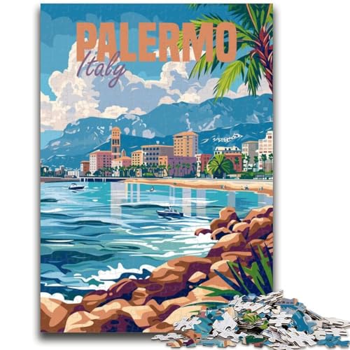 Palermo, Italien, 1000-teiliges Puzzle für Erwachsene, Lernspiele, DIY-Spielzeug mit passendem Poster und Quizblatt, für Kinder ab 14 Jahren, 1000 Teile (50x75cm) von NYANBFKEA