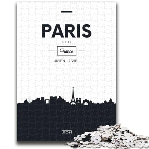 Paris, Frankreich, Puzzle 1000 Teile für Erwachsene ab 14 Jahren, Denksportaufgaben, Familienspiele, Weihnachts- und Geburtstagsgeschenke, 1000 Teile (26x38cm) von NYANBFKEA