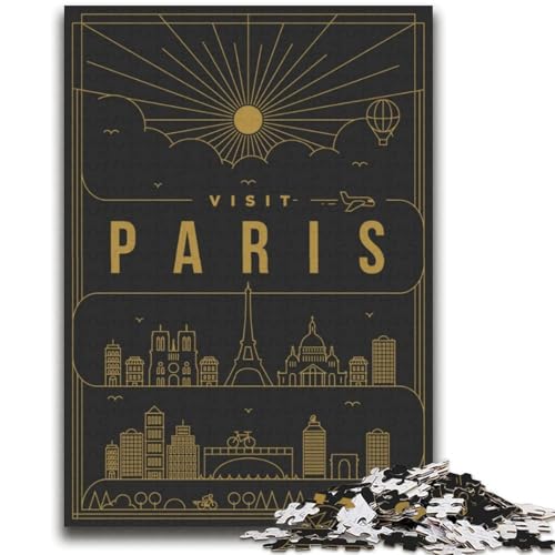 Paris, Frankreich, Puzzle für Erwachsene, 2000 Teile, Spielzeug, Lernspiele, Stressabbau, Wichtelgeschenke für Kinder ab 14 Jahren, 2000 Teile (70x100cm) von NYANBFKEA