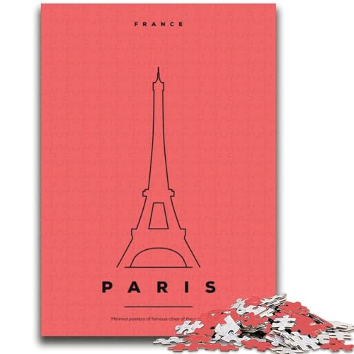 Paris, Frankreich, Puzzle für Teenager, Spielzeug, Lernspiele, Stressabbau, Wunschliste mit Weihnachtsmann, 2000 Teile (70x100cm) von NYANBFKEA