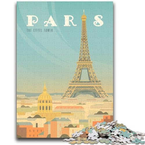Paris 1000-teiliges Puzzle für Erwachsene, Geschenke für Lernspiele, Herausforderungsspielzeug, Geburtstagsgeschenk, Geschenke, Wandkunst, 1000 Teile (26x38cm) von NYANBFKEA