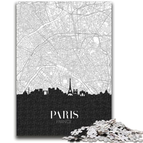Paris 1000-teiliges Puzzle für Teenager, Geschenke, Familienspiel, Stressabbau, schwierige Herausforderung, tolle Geschenke und Spielzeuge, 1000 Teile (26x38cm) von NYANBFKEA