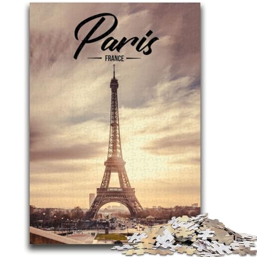 Paris-Puzzle für Teenager, 1000 Teile, Lernspielzeug, Familienspiele mit passendem Poster und Quizblatt, 1000 Teile (50x75cm) von NYANBFKEA