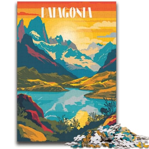 Patagonia Landschaftsposter Puzzle für Teenager, Spielzeug, Lernspiele, Stressabbau, Wunschliste mit Weihnachtsmann, 2000 Teile (70x100cm) von NYANBFKEA