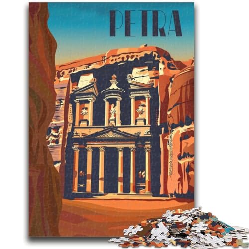 Petra Majesty Puzzles für Erwachsene und Jugendliche, 1000-teiliges Puzzle, Lernspiele, DIY-Spielzeug mit passendem Poster und Quizblatt, für Kinder ab 14 Jahren, 1000 Teile (26x38cm) von NYANBFKEA