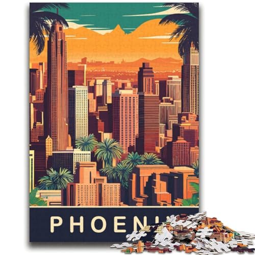 Phoenix Skyline Puzzle 2000 Teile für Teenager ab 14 Jahren, Heimkunstdekor, Familienspiele, Weihnachtsgeburtstagsgeschenke, 2000 Teile (70x100cm) von NYANBFKEA