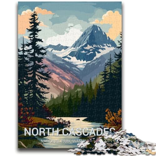Poster-Puzzles mit dem North Cascades-Nationalpark für Teenager, Spielzeug, Lernspiele, Stressabbau, Wunschliste mit Weihnachtsmann, 1000 Teile (26x38cm) von NYANBFKEA