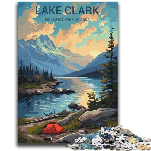 Poster mit 1000 Puzzleteilen zum Lake-Clark-Nationalpark, Geschenk für Teenager, Familienspiel zum Stressabbau, schwierige Herausforderung, tolle Geschenke und Spielzeuge, 1000 Teile (50x75cm) von NYANBFKEA