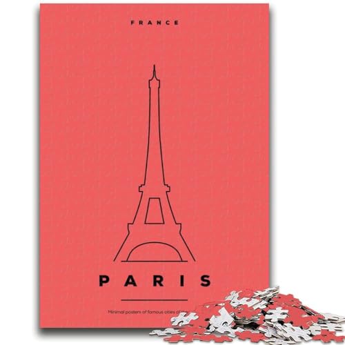 Puzzle 1000 Teile Paris, Frankreich für Erwachsene und Jugendliche, anspruchsvolles Spiel und Familienspiel, Geburtstagsgeschenk, Geschenke, Wandkunst, 1000 Teile (26x38cm) von NYANBFKEA