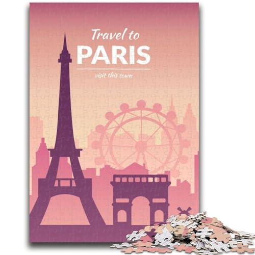 Puzzle 1000 Teile Paris, Frankreich für Erwachsene und Jugendliche, anspruchsvolles Spiel und Familienspiel, Geburtstagsgeschenk, Geschenke, Wandkunst, 1000 Teile (50x75cm) von NYANBFKEA
