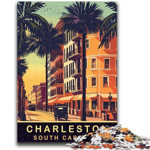 Puzzle für Erwachsene mit 1000 Teilen Stadtstraßen von Charleston, anspruchsvolles Spiel und Lernspiel für die ganze Familie zum Geburtstag, Weihnachten, 1000 Teile (26x38cm) von NYANBFKEA