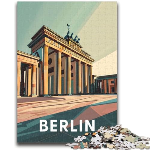Puzzle für Erwachsene mit 1000 Teilen zum Thema Berliner Brandenburger Tor, Geburtstagsgeschenk zum Zeitvertreib zu Hause, Geschenke, Wandkunst für Kinder ab 14 Jahren, 1000 Teile (26x38cm) von NYANBFKEA