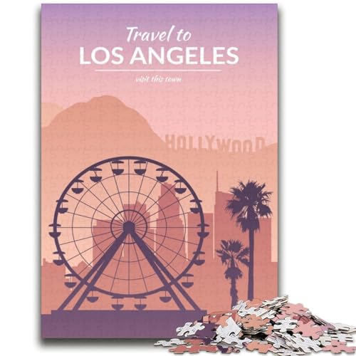 Puzzle für Erwachsene mit 2000 Teilen, Los Angeles, Kalifornien, Spielzeug, Lernspiele, Stressabbau, Wichtelgeschenke für Kinder ab 14 Jahren, 2000 Teile (70x100cm) von NYANBFKEA
