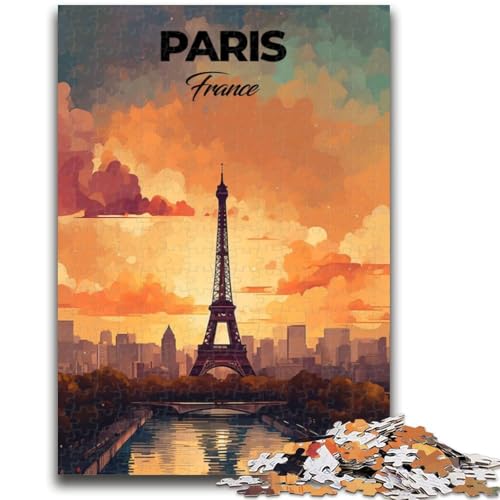 Puzzle mit 1000 Teilen, Motiv: Pariser Reisedruck, für Erwachsene und Jugendliche, Spielzeug, Lernspiele, Stressabbau, Wichtelgeschenke für Kinder ab 14 Jahren, 1000 Teile (26x38cm) von NYANBFKEA