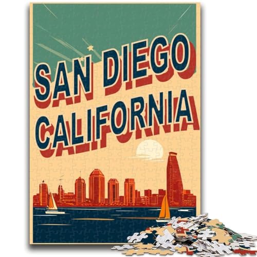 Puzzle mit 1000 Teilen, San Diego Waterfront, für Erwachsene und Jugendliche, anspruchsvolles Spiel und Familienspiel, Geburtstagsgeschenk, Geschenke, Wandkunst, 1000 Teile (26x38cm) von NYANBFKEA