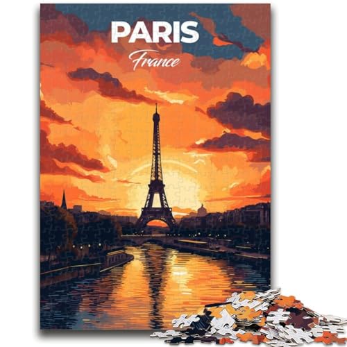 Puzzle mit 1000 Teilen mit Paris-Reisedruck für Erwachsene und Jugendliche, Stressabbau, schwierige Herausforderung für die Heimdekoration, für Kinder ab 14 Jahren, 1000 Teile (26x38cm) von NYANBFKEA