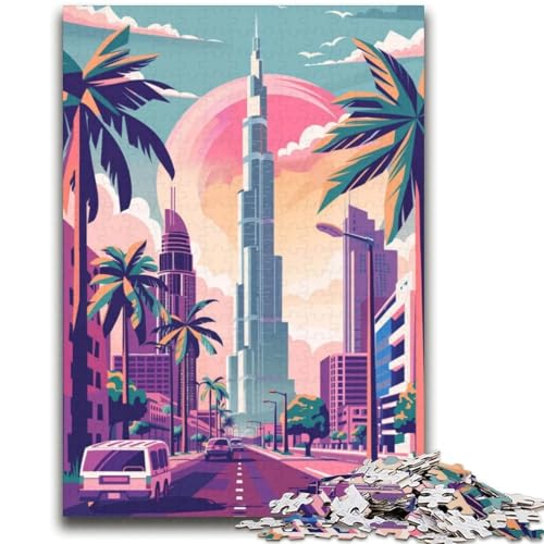 Puzzle mit 2000 Teilen, Skyline von Dubai mit Palmen, Geschenk für Erwachsene, anspruchsvolles und schwieriges Angebot als Geschenk für die ganze Familie, 2000 Teile (70x100cm) von NYANBFKEA