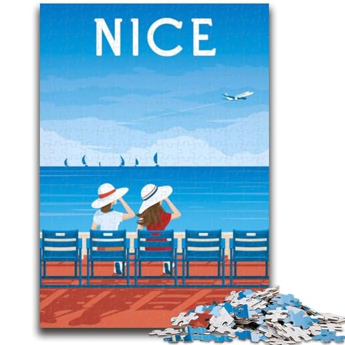 Puzzle mit Stadtbild von Frankreich, Nizza, 1000 Teile für Erwachsene, Spielzeug, Lernspiele, Stressabbau, Wichtelgeschenke für Kinder ab 14 Jahren, 1000 Teile (26x38cm) von NYANBFKEA