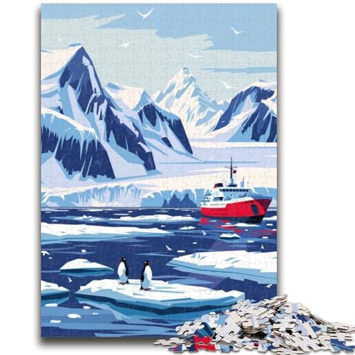 Puzzles für Teenager mit der Landschaft der Antarktis und Pinguinen, Spielzeug, Lernspiele, Stressabbau, Wunschliste mit Weihnachtsmann, 1000 Teile (50x75cm) von NYANBFKEA