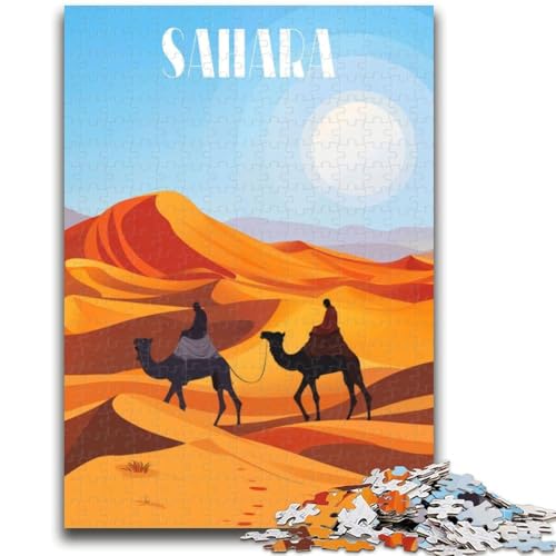 Reise durch die Sahara, Puzzle 1000 Teile für Teenager ab 14 Jahren, Denksportaufgaben, Familienspiele, Weihnachts- und Geburtstagsgeschenke, 1000 Teile (26x38cm) von NYANBFKEA