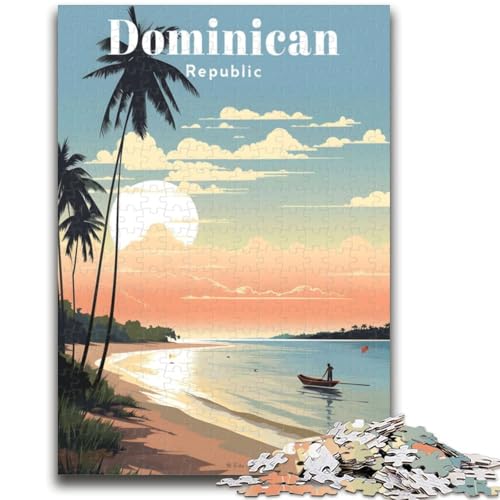 Reisepuzzles für die Dominikanische Republik für Teenager, Spielzeug, Lernspiele, Stressabbau, Wunschliste mit Weihnachtsmann, 1000 Teile (50x75cm) von NYANBFKEA