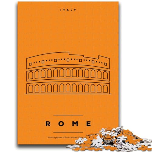 Rom, Italien, 1000-teiliges Puzzle für Teenager, Geschenke, Familienspiel, Stressabbau, schwierige Herausforderung, tolle Geschenke und Spielzeuge, 1000 Teile (26x38cm) von NYANBFKEA