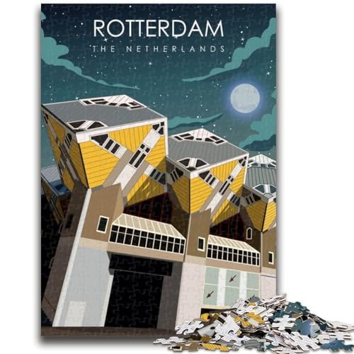Rotterdam, Niederlande, 1000-teiliges Puzzle für Erwachsene, Geschenke für Lernspiele, Herausforderungsspielzeug, Geburtstagsgeschenk, Geschenke, Wandkunst, 1000 Teile (26x38cm) von NYANBFKEA