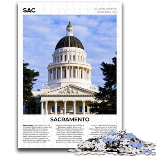 Sacramento 1000-teiliges Puzzle für Teenager, geeignet für Kinder ab 14 Jahren. Familienspaß ganze Familie. 1000 Teile (26x38cm) von NYANBFKEA