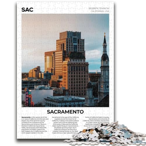 Sacramento-Puzzles für Erwachsene und Jugendliche ab 14 Jahren, lustige Spiele, lustige Aktivitäten zu Hause, Geburtstagsgeschenke, Reisegeschenke, 1000 Teile (26x38cm) von NYANBFKEA