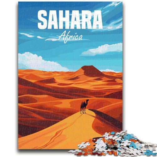 Sahara-Afrika-Wüsten-Puzzle 1000 Teile für Teenager-Geschenke, perfekt für Spieleabende, buntes Spielzeug als Geschenk für zu Hause, 1000 Teile (26x38cm) von NYANBFKEA