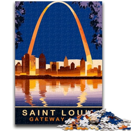Saint Louis Puzzles für Erwachsene und Jugendliche, 1000-teiliges Puzzle, Lernspiele, DIY-Spielzeug mit passendem Poster und Quizblatt, für Kinder ab 14 Jahren, 1000 Teile (50x75cm) von NYANBFKEA