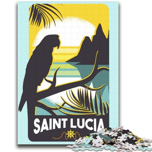Saint Lucia Puzzles für Erwachsene und Jugendliche, 2000-teiliges Puzzle, Lernspiele, DIY-Spielzeug mit passendem Poster und Quizblatt, für Kinder ab 14 Jahren, 2000 Teile (70x100cm) von NYANBFKEA