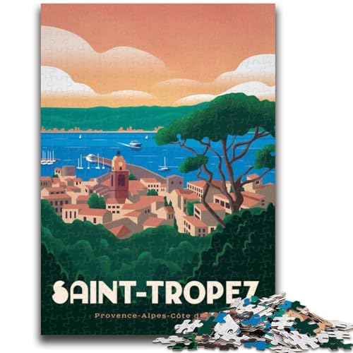 Saint Tropez Puzzle 1000 Teile für Teenager ab 14 Jahren, Heimdekoration, Familienspiele, Weihnachts- und Geburtstagsgeschenke, 1000 Teile (50x75cm) von NYANBFKEA