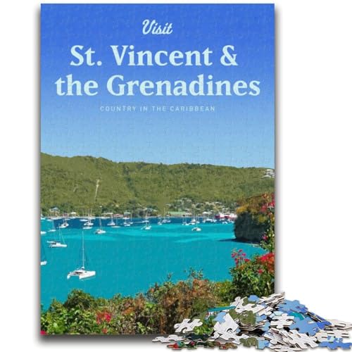 Saint Vincent 1000-teiliges Puzzle für Erwachsene, Geschenke für Lernspiele, Herausforderungsspielzeug, Geburtstagsgeschenk, Geschenke, Wandkunst, 1000 Teile (26x38cm) von NYANBFKEA